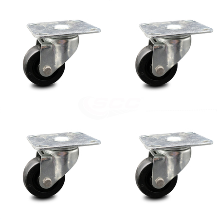 SERVICE CASTER 3 Inch Swivel Large Top Plate Caster with Polyolefin Wheel SCC, 4PK SCC-C20S314-POD-TP3-4